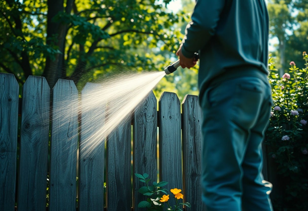 pressure wash an old wood fence