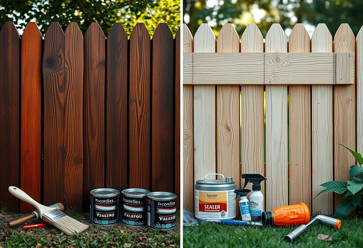 Is it better to stain or seal a fence?